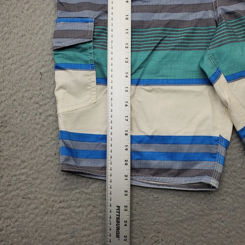 O'Neill Swimwear Shorts Mens 36 Multicolor Striped Surf Drawstring Water Polo